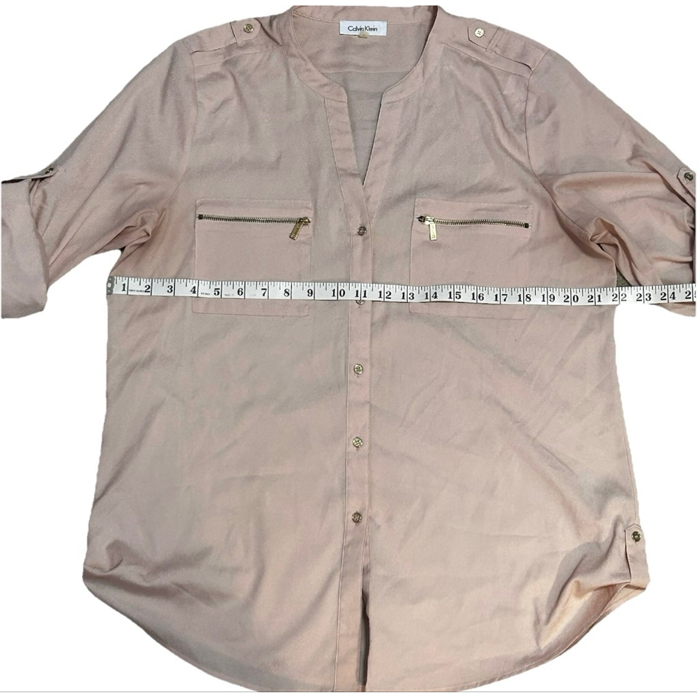Women's Calvin Klein Button-Down Top Size L Pink - Picture 3 of 6